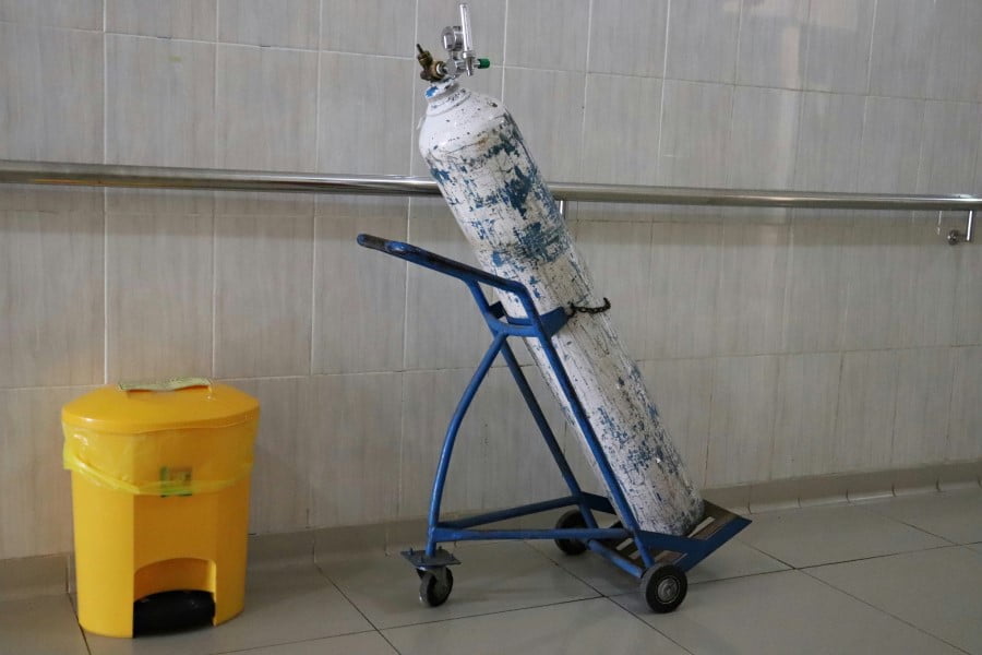 a large cylinder on a cart