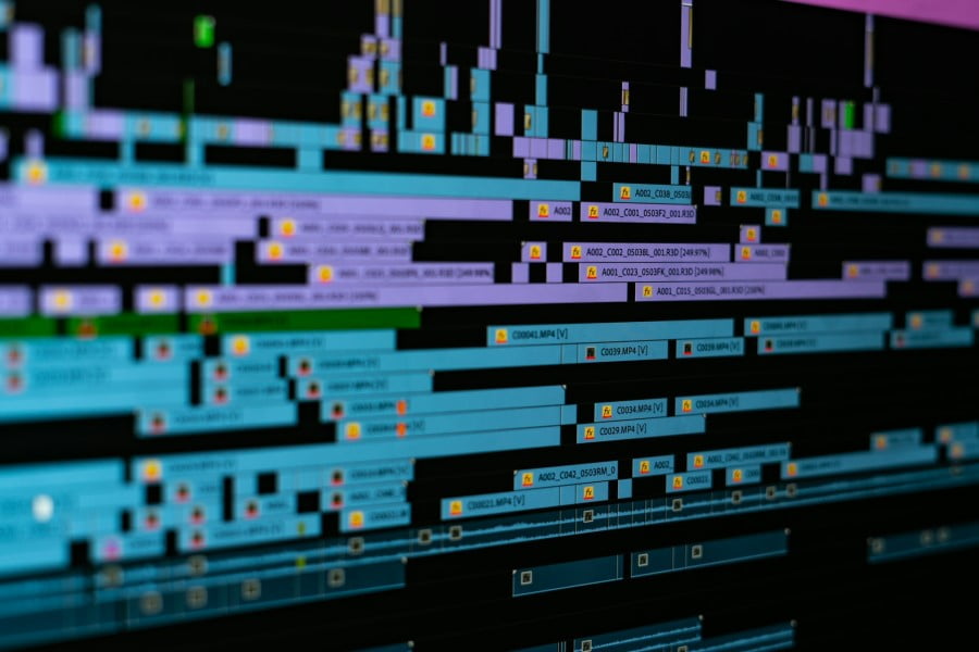 a computer screen with many different colored lines