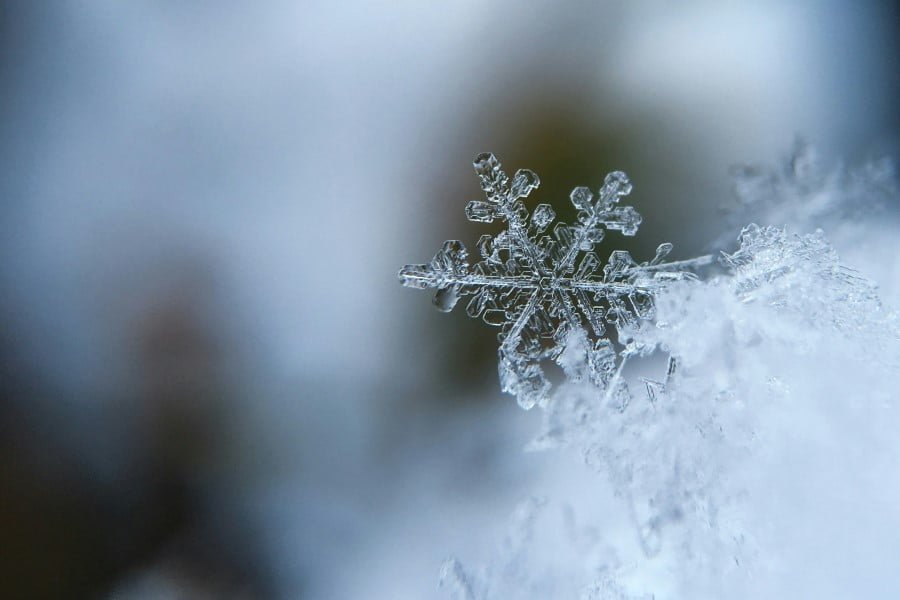 a close up of a snowflake