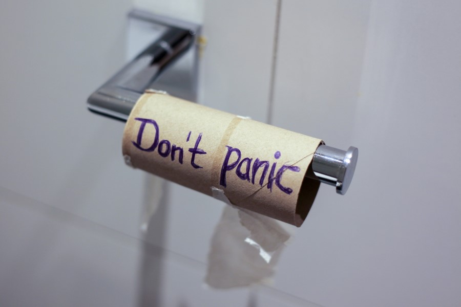 a toilet paper roll with a message on it